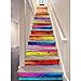 Produktbild 12 stücke Treppe Aufkleber, 3D Regenbogen Holz Stil selbstklebende Treppe Decals Abnehmbare DIY Treppen Schritte Decor Papier 100x18 cm (Colorful)