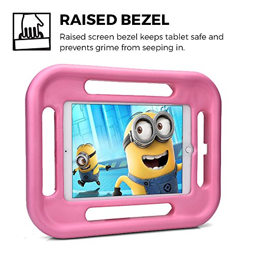 iPad 9.7 (2017), iPad Air 1 / 2 Kinderhülle, COOPER GRABSTER strapazierfähige robuste, widerstandsfähige, stoßfeste, schützende Spielhülle für Kinder mit 4 Griffen & kostenlosem Displayschutz (Pink) - 5
