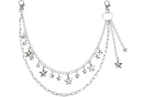 VIKRAMI LIGHTING Star Waist Chain, Vintage Pants Jean Chain Chain Belts, Star Chain Belt Layered Pocket Chain Accessory, Hip Hop Pocket Punk Goth Wallet Chain, Waist Chain Body Accessories