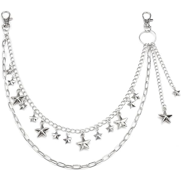 RVS (stainless steel) Y- ketting stars. Zilverkleurig | Kettingen