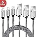 Produktbild iPhone Ladekabel BECASO 5 * 1.5M Nylon Lightning USB Kabel für Apple iPhone X 8 7 SE 6S 6 5 5C 5S Plus iPad Mini Air Pro(Silber)
