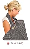 BebeChic * Top Quality 100% Cotton * Breastfeeding Covers * Boned Nursing Tops - with Storage Bag - slate grey / white dot