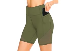 JOYSPELS Kurze Sporthose Damen mit Mesh - Atmungsaktive Radlerhose Kurz Leggings für Sport Alltag Sommer