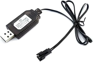 BERFEA Cavo di ricarica USB Adattatore 7,4 V per batterie ricaricabili LiPo SM-2 Pin Plug utilizzato su giocattoli RC auto, radiocomandato,camion, treni, barche