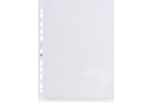 OXFORD ELBA 100460989 Brochures couvre Premium 25 pièces pour DIN A4 0,12 mm transparent OHP compatible Perforation universelle Plastique PP Film transparent Couvercle en plastique Couvercle transparent idéal pour les classeurs et les cahiers à anneaux