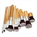VALUE MAKERS 11Pcs Natural Bamboo Handles Make Up Brush Set+Makeup Foundation Blending Powder Sponge-Super Soft Bristles Concealer Eyeshadow Contour Brush-Cosmetic Tool Kit with Portable Bag (11Pcs+Makeup Puff)