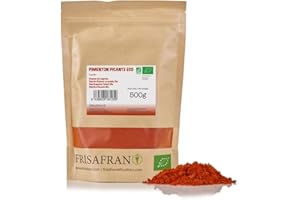 ‎FRISAFRAN FRISAFRAN | Spanischer Würziger Paprika 500g Bio | paprika rosenscharf | Paprika Pulver | Paprika gemahlenes | Paprika Scharf | ohne Zusatzstoffe | Eros Paprika | Aleva Paprika | Paprika Löckchen
