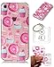 Produktbild Hülle iPhone 8 Plus (5,5 Zoll) Hülle, Apple iPhone 8 Plus (5,5 Zoll) Hülle TPU Case Schutzhülle Silikon Case,Niedliche Cartoon Malerei Durchsichtige Rückschale und TPU Bumper Handy Tasche Case Cover Etui für Apple iPhone 8 Plus (5,5 Zoll) + Schlüsselanhänger (I) (4)