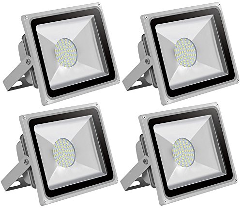 Leetop 4X 50W Blanco Frio Luz Proyector LED Foco Proyector, IP65 Impermeable Resistencia