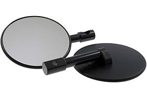 PW SHIN YO SUPERBIKE Spiegel Paar für Lenkerenden, rund, schwarz kompatibel für Motorrad