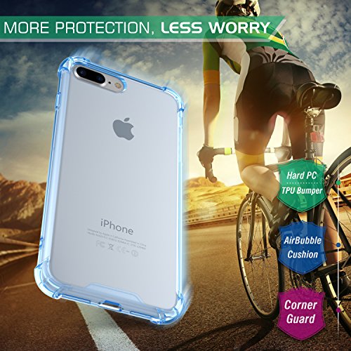 MoKo iPhone 8 Plus   7 Plus Funda - Anti-Ara  azos H  brido TPU Case de Aire Tecnolog  a Esquinas   Panel Trasero Claro Parachoques Back Cover para iPhone 8 Plus   7 Plus 5 5 Pulgadas  Azul Transparente