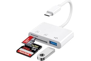 LUONANAVA USB C SD Card Reader, USB C to SD Card for iPhone 17/16/15/iPad/Mac/Laptop, 3 in 1 Type C Camera Card Viewer Memory Card Reader for iMac, iPad Pro/Air/Mini, MacBook Pro/Air, Galaxy, MicroSD/SD