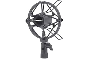 Supmico Montura antichoque de micrófono anti vibración suspensión studio clip soporte montaje para 28mm-35mm diámetro Micrófono de condensador Negro