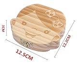 Leisial Nette Kinder Junge Mädchen Milch Zähne Holz Aufbewahrungs Souvenirbox Zahnkästchen Organizer für Baby Speichern in Deutsche Sprache, (Mädchen) - 3