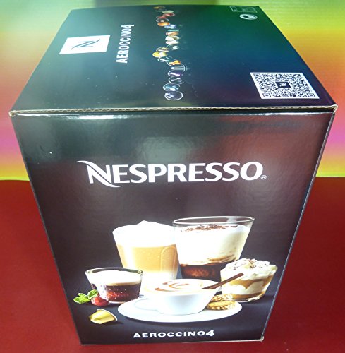 Nespresso Aeroccino4 New Model 4192-GB Milk Frother ,Silver , 220-240V ,Hot & Cold ,For Cappuccino & Latte,AEROCCINO , BRAND New