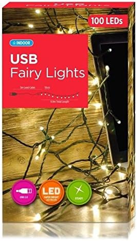 USB LED Fairy Lights 1M/10M Bright String Christmas Tree Window Decoration Party. (Warm White - 100 Bulb (10 Metre))