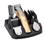FARI Beard Trimmer Hair Clipper All In 1 Man's Grooming Kit Facial Nose and Head Haircut Trimming, Rechargeable Mustache Trimmers Shaver Suit Hair Cutter with Fast Charge (Gold)