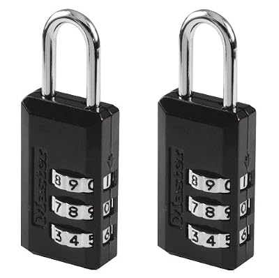Master Lock Cadenas à Combinaison en Zinc avec boitier en Vinyle Noir 2 x 20 mm