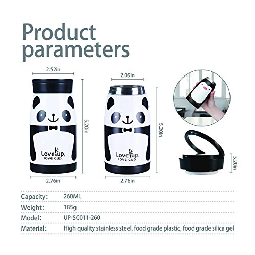 UPSTYLE Vakuum Cup Multifunktions Kinder Edelstahl Wasser Flasche mit Trinkhalm Lovely Muster Kinder thermoses, 8.79oz, SC011 - 2