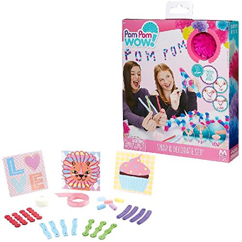 Pompom Wow - Snap & Decorate Set - Kit Creativo di Pompons - Supporti + 50 Pompom