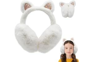 Udbrud Winter Ohrenwärmer, Plüsch Ohrenschützer Kinder Plüsch Earmuffs mit Süße KatzeÖhrche faltbar Warm Winter Ohrenschützer Mädchen Jungen Geeignet für Tägliche