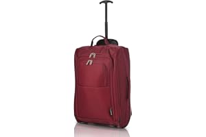 5 Cities 21"/55cm Black Carry On Lightweight Cabin Trolley Bag Hand Luggage … (Wine) Equipaje de mano 55 centimeters 42 Rojo (Wine)