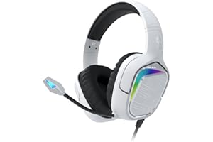 Black Shark Cuffie Gaming per PS4 PS5 PC Xbox One Switch, Cuffie con Microfono Ultra Chiaro, Driver Dinamici da 50 mm, Cuscinetti Isolanti, Controlli in Linea (Bianco)