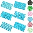 Jubilant Plastic Embossing Fondant Mold For Cake Decoration Chocolate Cup Cake Topper (Set Of 6)(Color: Blue), 15.4 x 8.4 x 1 Centimeters