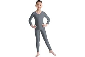 TSSOE Mädchen Metallic Ballettanzug Gymnastikanzug Langarm Turnanzug Kinder Glänzend Ballett Tanz Trikot Leotard Overall Ganzkörperanzug