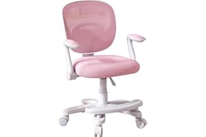 FEFE Kids Desk Study Chair- 41-53 x 59 x 46cm Height Adjustable- Computer Chairs with Armrests, Safe Brake Casters- Soft Cushion - Swivel Chair for Boys Girls