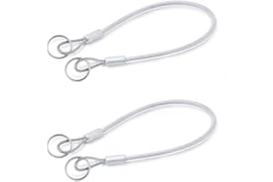 Ganter Normelemente | Halteseil mit 2 Schlüsselringen - GN 111.2-200-24-A-TR | Länge: 200 mm | Ringdurchmesser: 24mm | Edelstahl | 2 Stück |