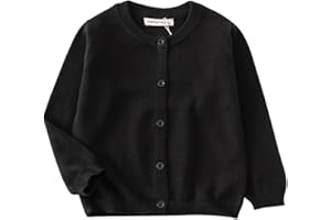 HahaNice Girls' Cardigans Knitted Long Sleeve Kids School Jumper 2Y-7Y