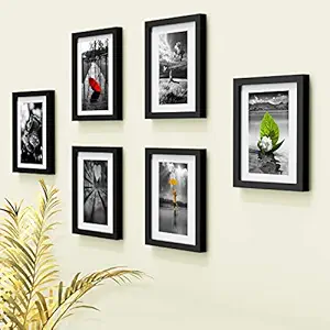 Random New Synthetic Collage Set of 6 Black Photo Frames (8 X 10 Inch - 6)