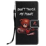Sony Xperia XZ Handytasche,Sony Xperia XZ Hülle,Sony Xperia XZ Case- Felfy Slim Full Body Schön Farbe Muster Ständer mit Kreditkarte Slots Magnetic Button PU Leder Wallet Case Cover Etui Holster Brieftasche Mode Hülle Tasche für Sony Xperia XZ + 1x Schwarz Stylus (Bär Lanyard) + 1x Eule Staub Stecke - 
