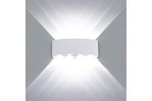 HAWEE Moderno Lampada da Parete LED Applique da Parete Impermeabile Alluminio Lampada da Muro Interno Esterno per Bagno, Portico, Camera da Letto, Corridoio, Soggiorno, Scale, 8W Bianco