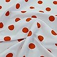 Polycotton Fabric 26mm Polka Dots Spots Spotty Craft Dress - Red on White (Per Metre)