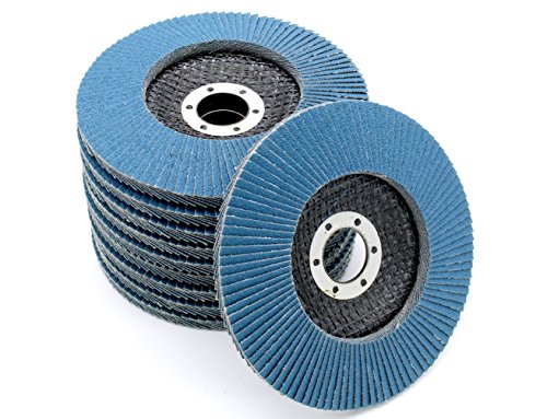 10 Stück Inox Fächerscheiben 125 mm Körnung 60 INOX Fächerschleifscheibe Schleifmopteller