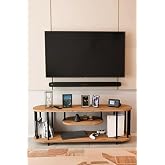 Modern TV &Uuml;nitesi Ahşap Raflı 2 Katlı Televizyon Sehpası Minimalist,Dayanıklı, Fonksiyonel TV Standı Atlantik &Ccedil;am