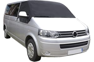 UK Custom Covers To Fit VW Transporter T5/T5.1 (2003-2015) Luxury Front Windscreen Wrap Cover Black - SW190BLACK