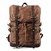 Produktbild VZVABAG Wasserdicht Rucksack/Groß Wanderrucksack/Vintage Daypack/Laptoprucksack für 15,6 Zoll Canvas Leder Damen Herren für Wandern/Schule / Camping (Braun)