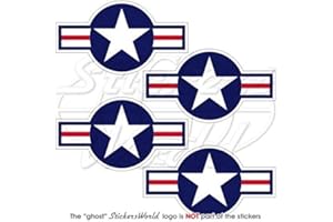 STICKERSWORLD Fuerzas armadas de Estados Unidos avión roundels USAF USMC marina de los Estados Unidos 2.8 "(70 mm) vinilo pegatinas, calcomanías x4