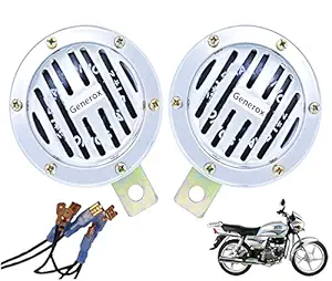 Generox Leher Sonic Horn With Fitting Wire for Hero Splendor Plus - Set of 2