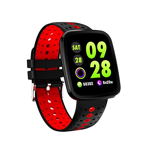 Preisvergleich Produktbild Fitness Tracker mit Pulsmesser, Fitness Armband Uhr Smartwatch Bluetooth Schrittzähler Wasserdicht Aktivitätstracker Pulsuhren Kalorienzähler Herzfrequenzmesser Schlaftracker für iPhone X,iPhone 7 / 7 Plus / 8 / 8 Plus, Samsung S8 / S8 Plus / S9 / S9 Plus, Huawei P20, Xiaomi Andere Smartphone