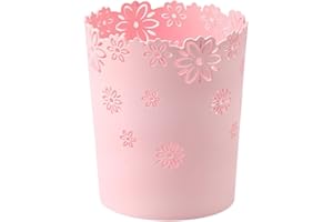 BEAHING Cestino della Spazzatura in plastica, bidone della Spazzatura a Fiore Vuoto bidone della Carta Fiore Contenitore immondizia per la casa L, 25.2x21.5x17cm