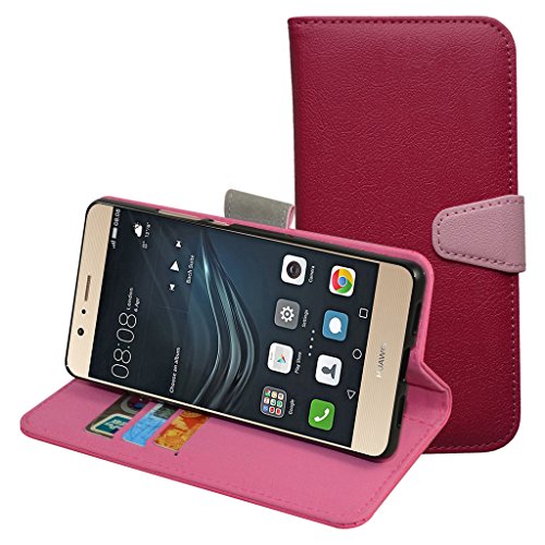 Huawei P9 Lite / G9 Custodia,Mama Mouth Portafoglio custodia in PU di cuoio pelle con supporto carte di credito in Piedi caso Case per Huawei P9 Lite / G9 Smartphone,Magenta