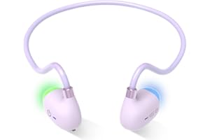 Ziquigoa Kids Open Ear Headphones Bluetooth 5.3 w/Mic Ear Headphone, 85dB Wireless Earbuds w/Colorful RGB Led, 20g Ultra-Light, IPX5 Waterproof, 12H Playtime Perfect for Travel Sports School Home