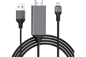 WEIPAI NOMOY Câble Adaptateur HD-MI Compatible avec i-Phone i-Pad - Adaptateur AV Numérique Sync Écran avec Port de Chargement pour TV HD 1080P, Projecteur, Moniteur