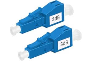 FLYPROFiber- 3dB LC Attenuator 3dB-2pack LC/UPC SM Single Mode Fixed Fiber Optic Attenuator, Male-Female
