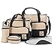 GSPStyle Women Nylon Oxford Nappy Bag Diaper Bag Changing Bag 5pcs In Pack Black