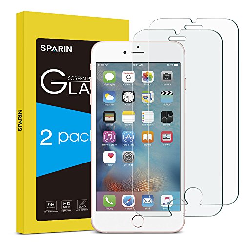 [Lot de 2] Verre Trempé iPhone 6S, SPARIN Protecteur Ecran Vitre Pour iPhone 6S et iPhone 6, [Sans Bulles] Anti-rayures Haut Définition [2.5D/9H Dureté]